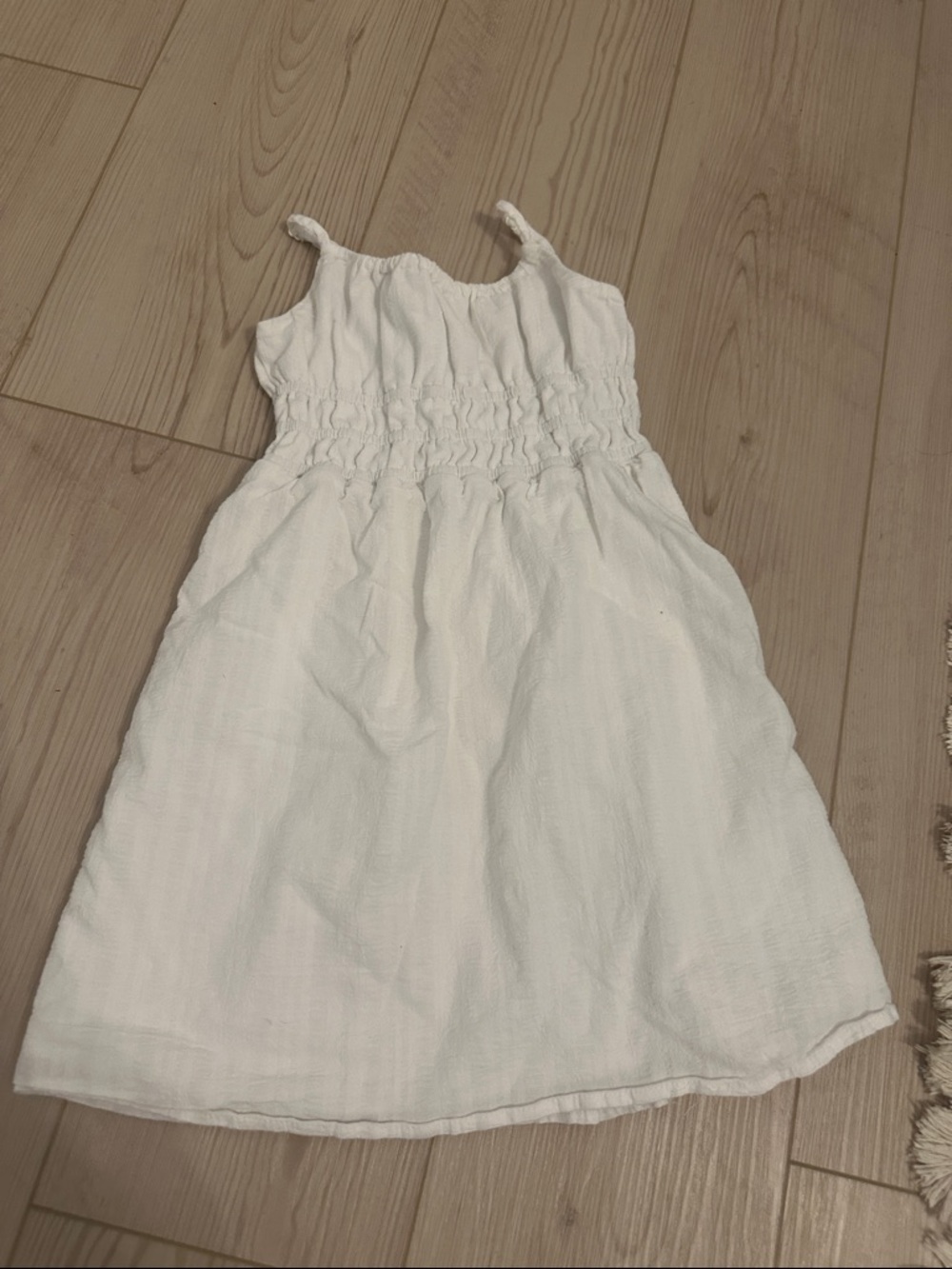 art class White Smocked Casual Summer Dress • S (6-7)